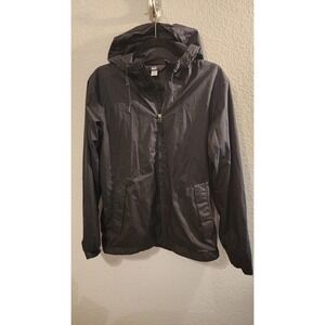 REI Co-op Womens Small‎ Lightweight Black Full Zip Hood Windbreaker Black